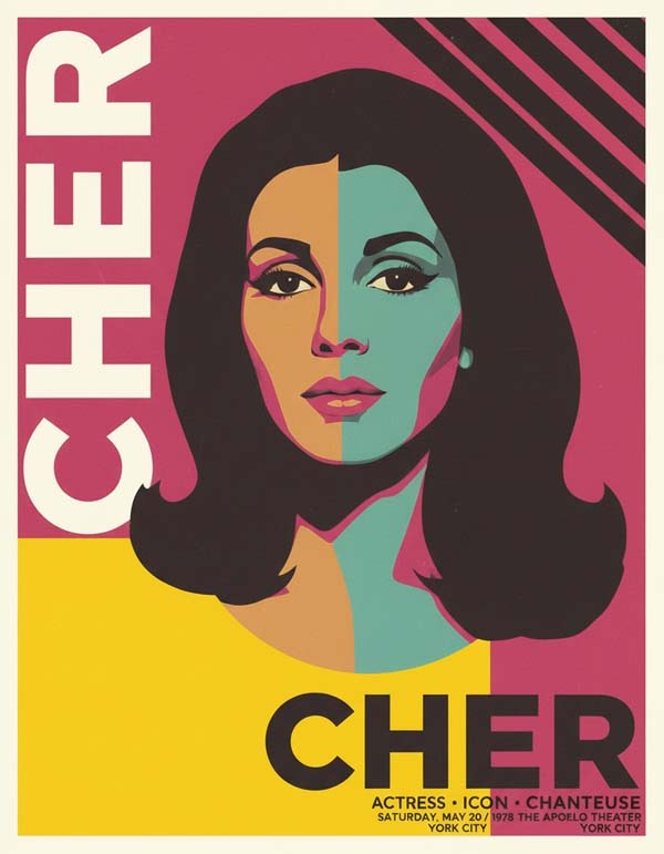 Cher reimagined minimalist actor portrait