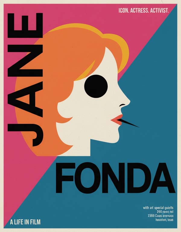 Jane Fonda reimagined minimalist actor portrait