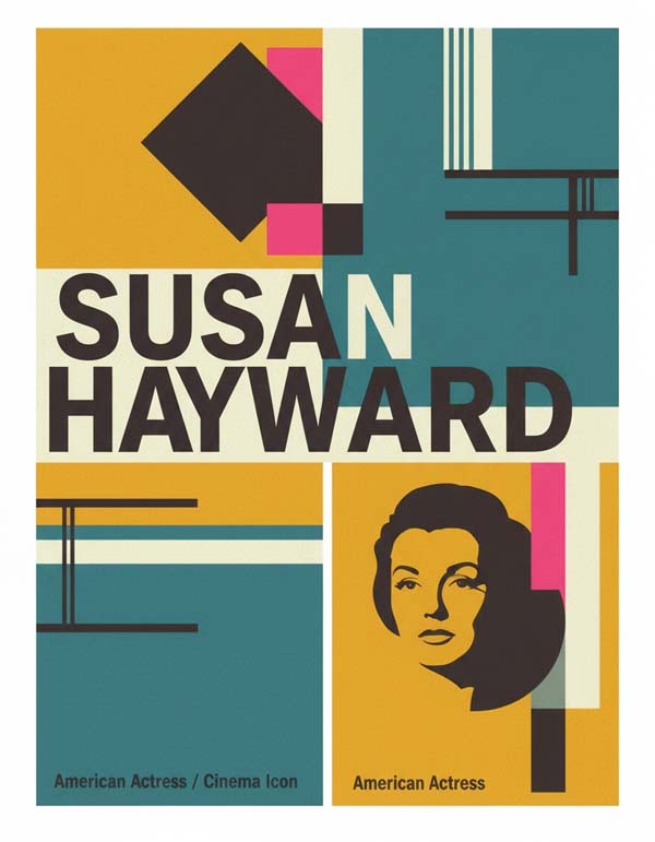 Susan Hayward reimagined minimalist actor portrait