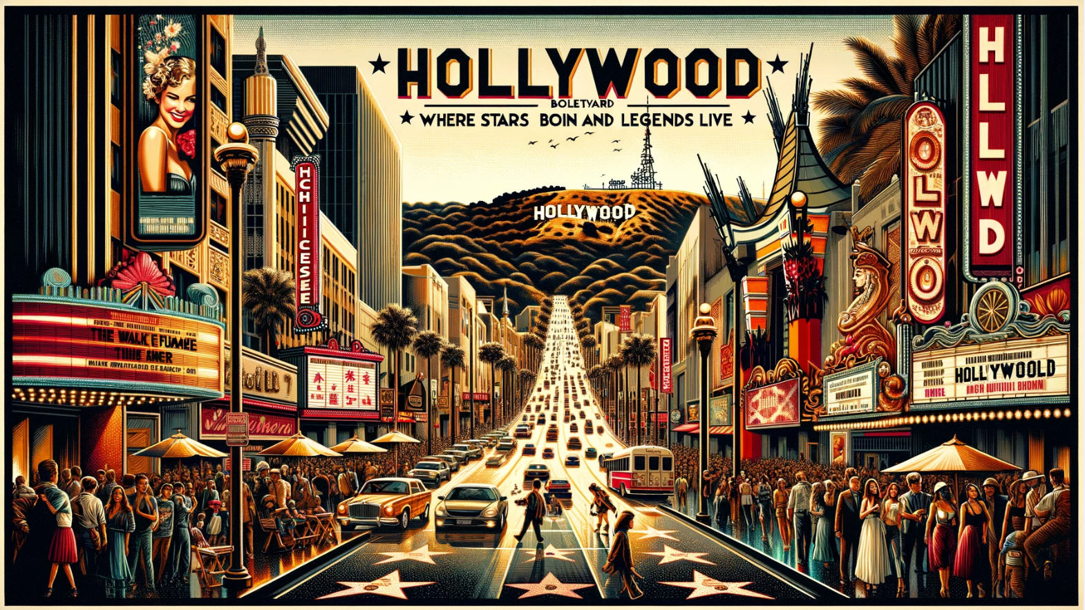 Hollywood Retro — classic Hollywood street scene