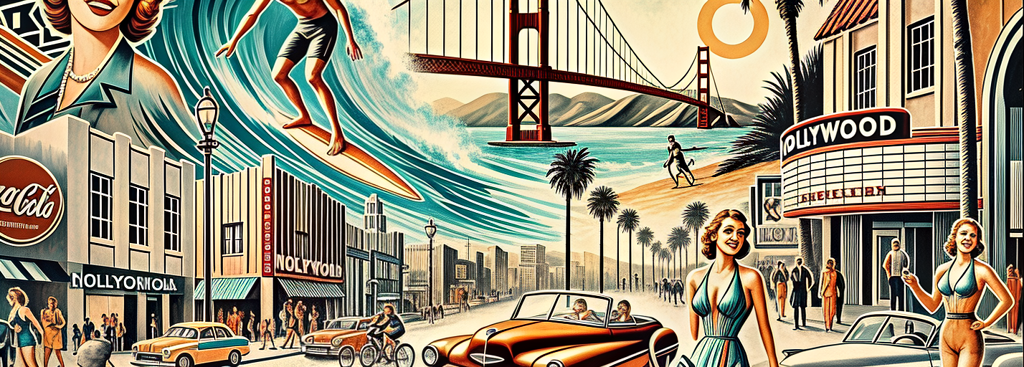 1950s California vacation — Americana retro art