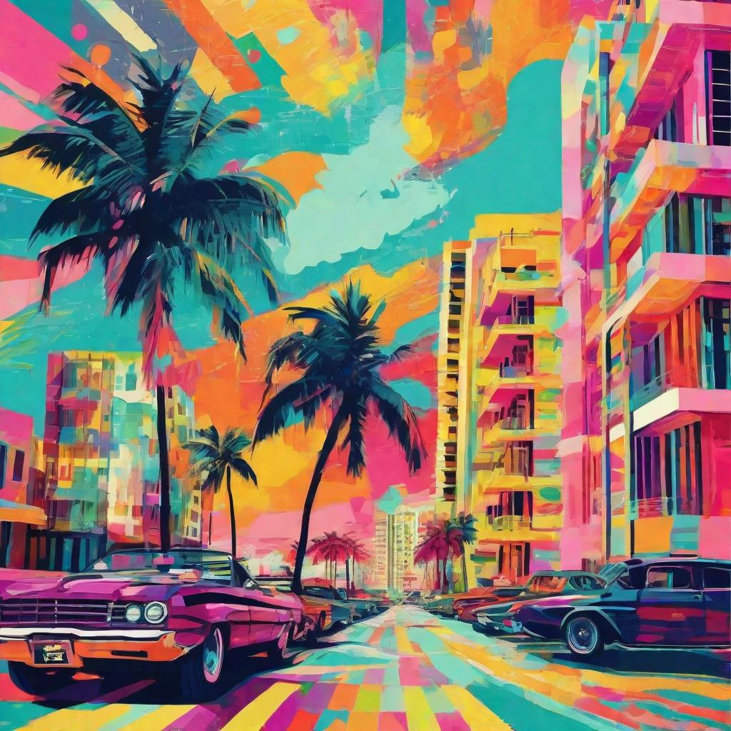 Miami Beach retro pop art