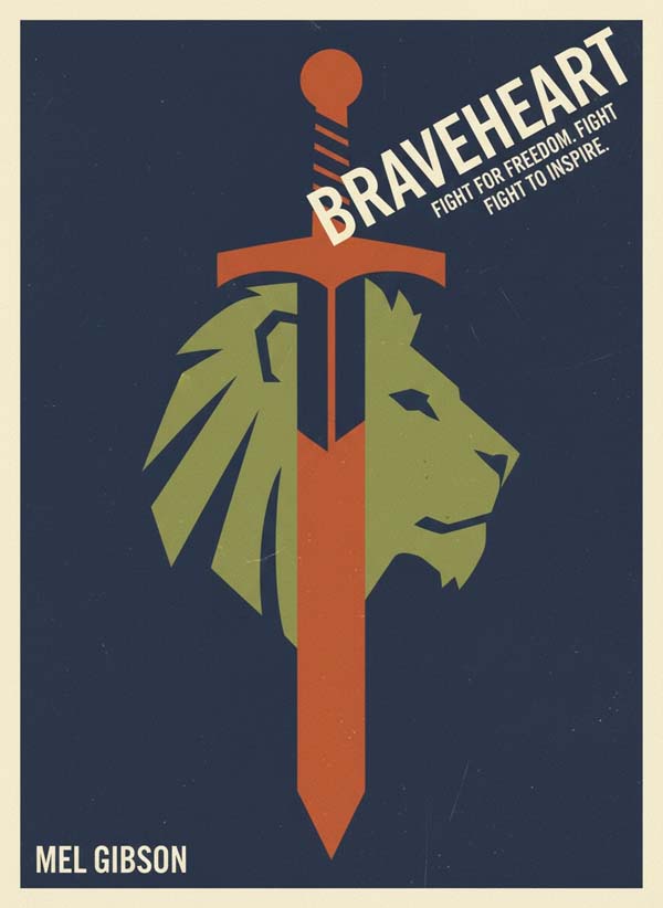Braveheart (1995) reimagined minimalist movie poster