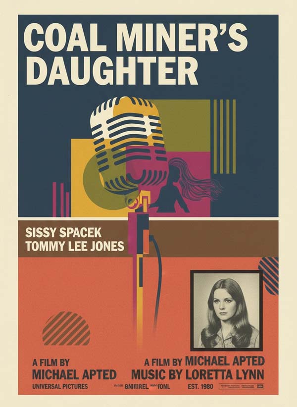 Coal Miner’s Daughter (1980) reimagined minimalist movie poster