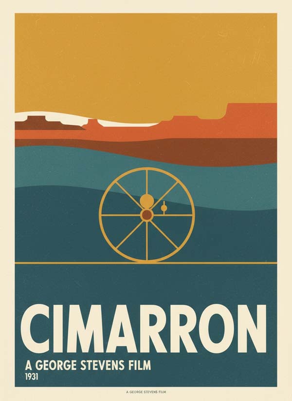 Cimarron (1931) reimagined minimalist movie poster