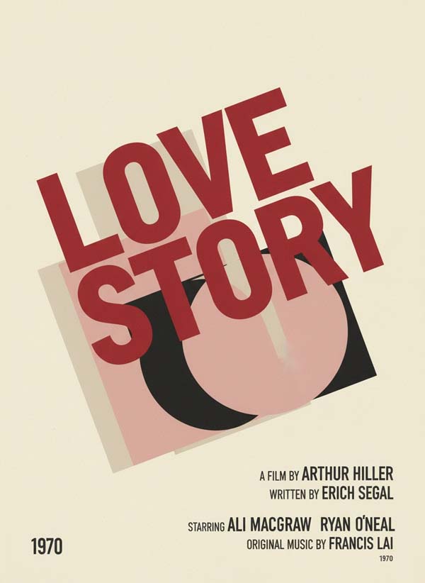 Love Story (1970) reimagined minimalist movie poster