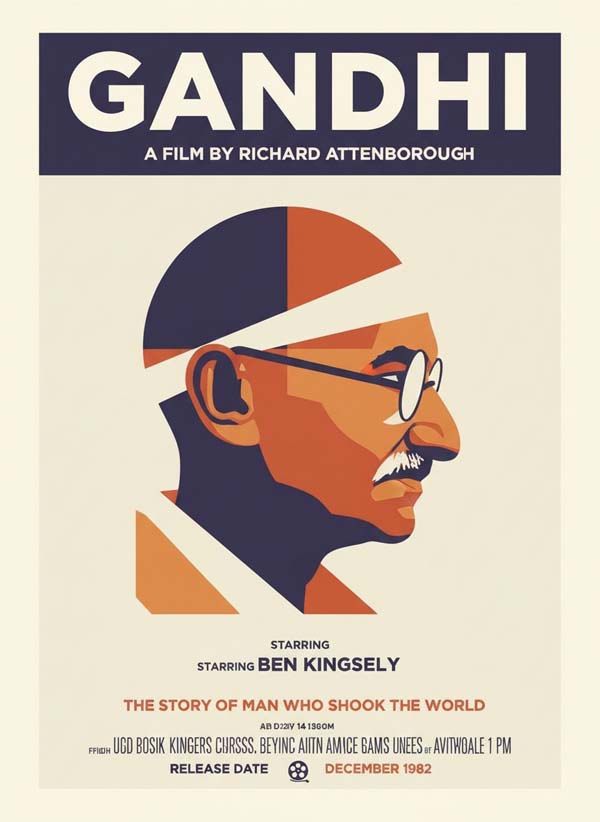 Gandhi (1982) reimagined minimalist movie poster