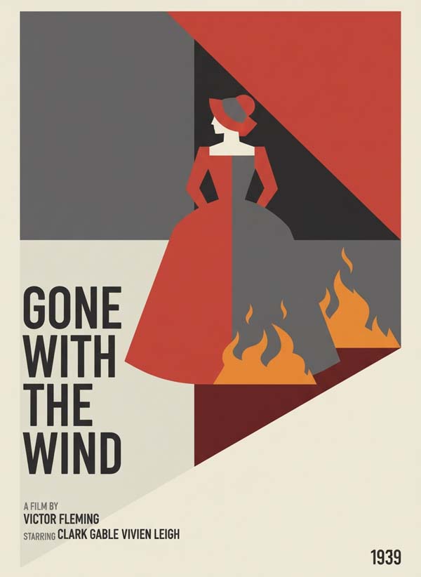 Gone with the Wind (1939) reimagined minimalist movie poster