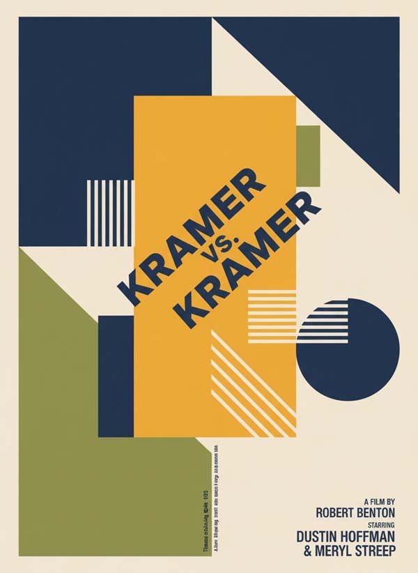 Kramer vs. Kramer (1979) reimagined minimalist movie poster