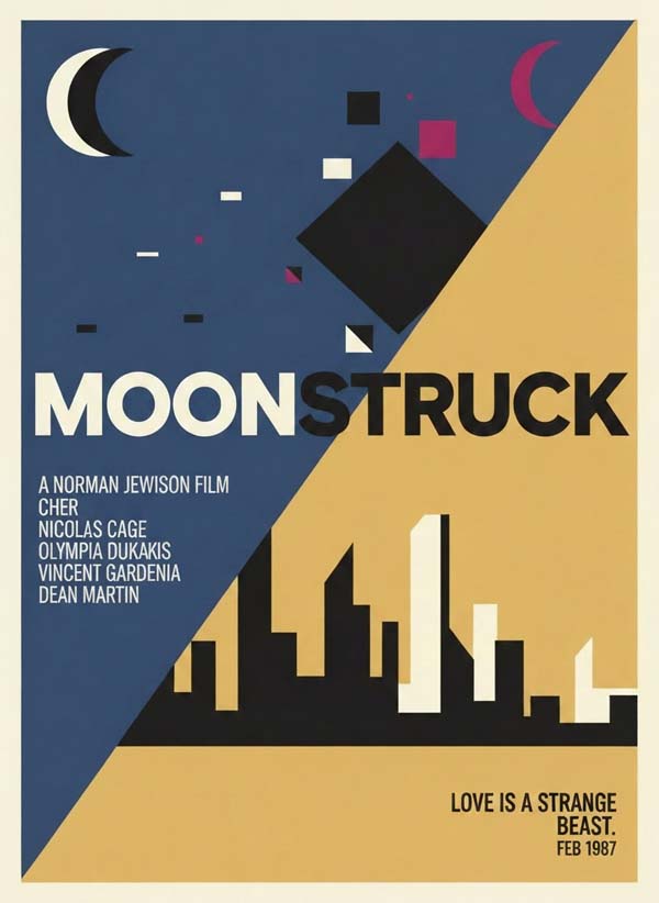 Moonstruck (1987) reimagined minimalist movie poster