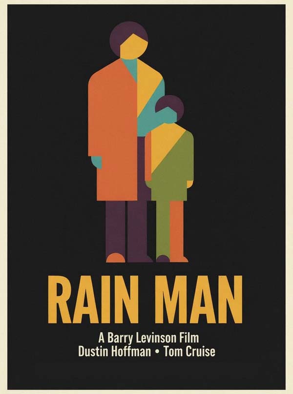 Rain Man (1988) reimagined minimalist movie poster