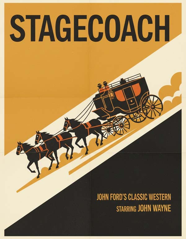 Stagecoach (1939) reimagined minimalist movie poster