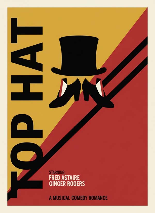 Top Hat (1935) reimagined minimalist movie poster