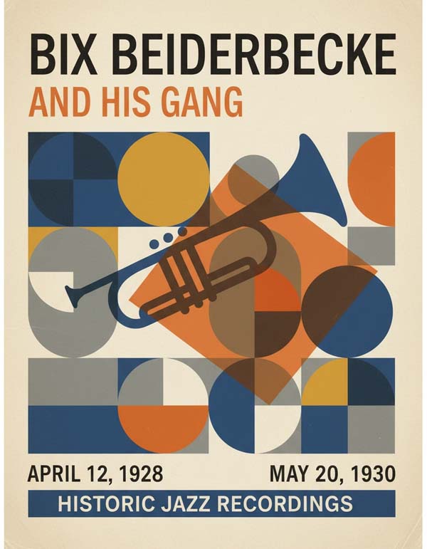 Bix Beiderbecke reimagined jazz musician portrait