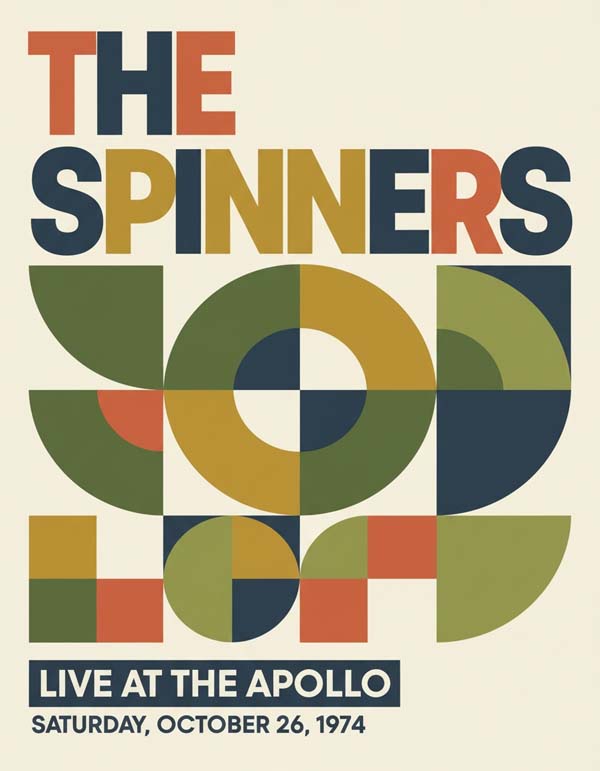 The Spinners reimagined popular music group portrait
