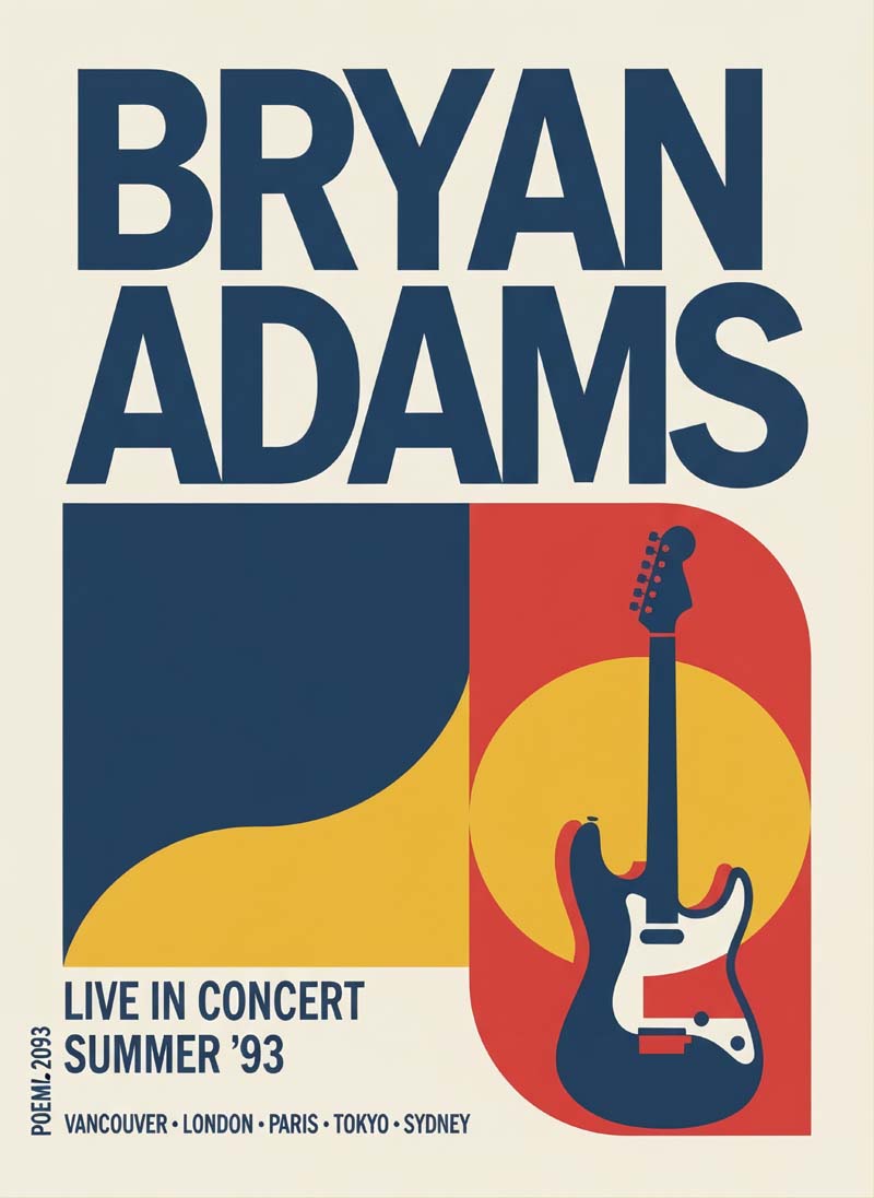 Bryan Adams reimagined rock musician portrait