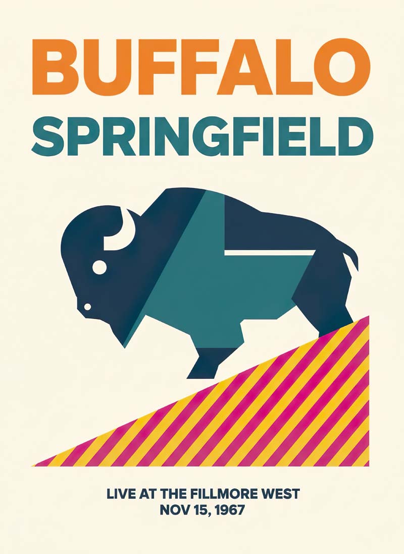 Buffalo Springfield reimagined rock musician portrait