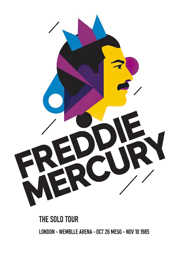 Freddie Mercury reimagined rock musician portrait