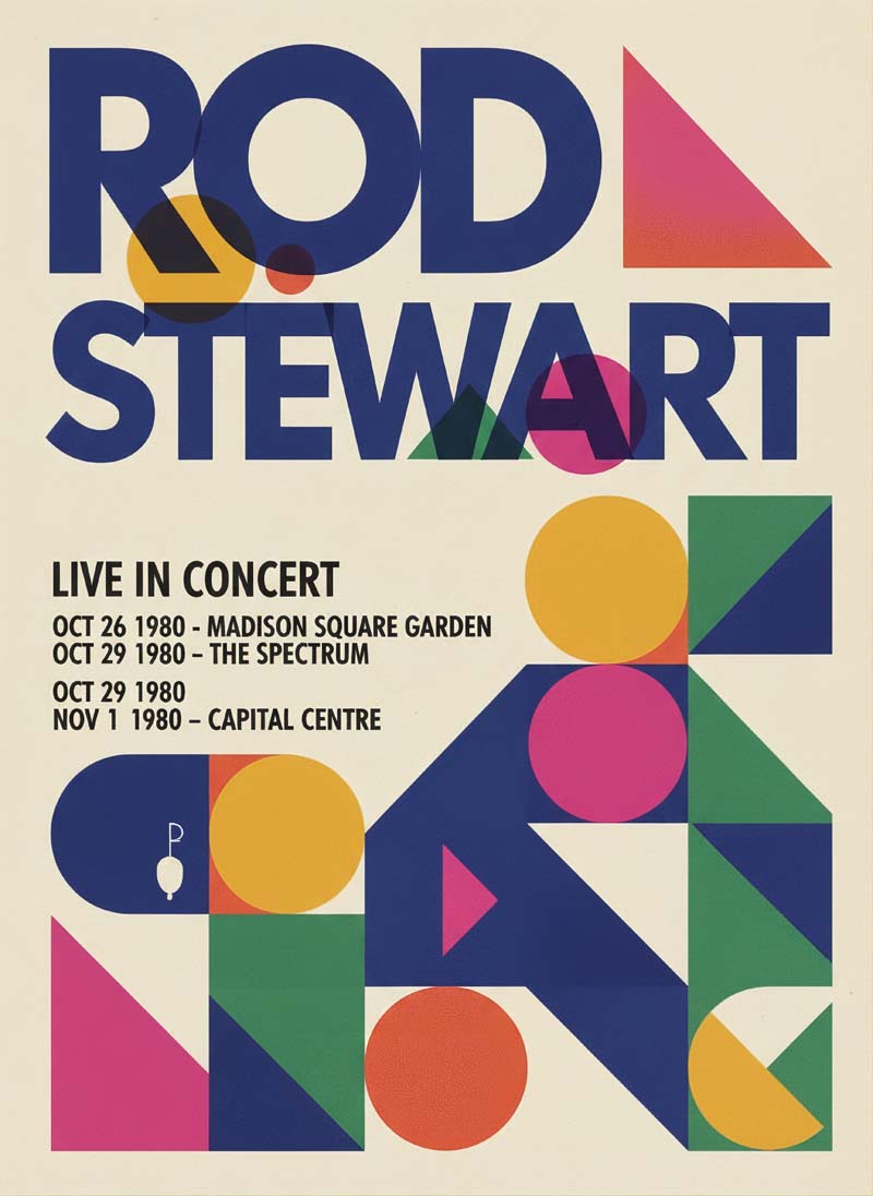 Rod Stewart reimagined rock musician portrait