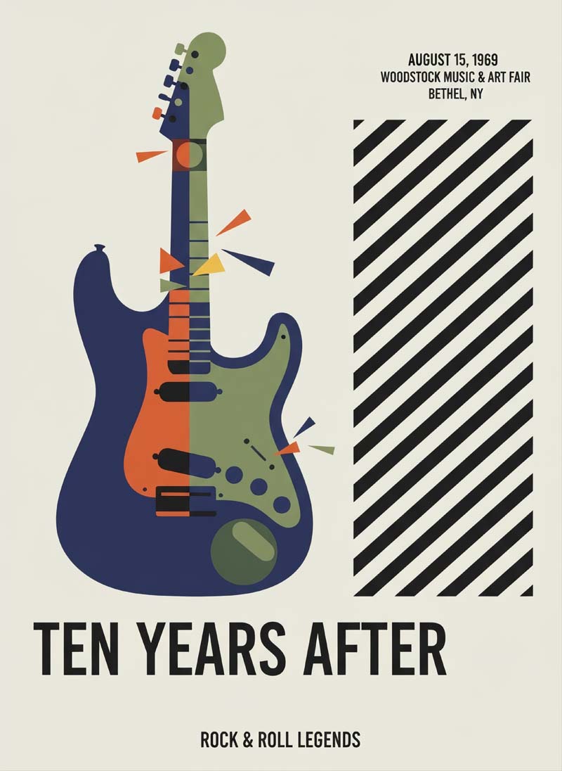 Ten Years After reimagined rock musician portrait