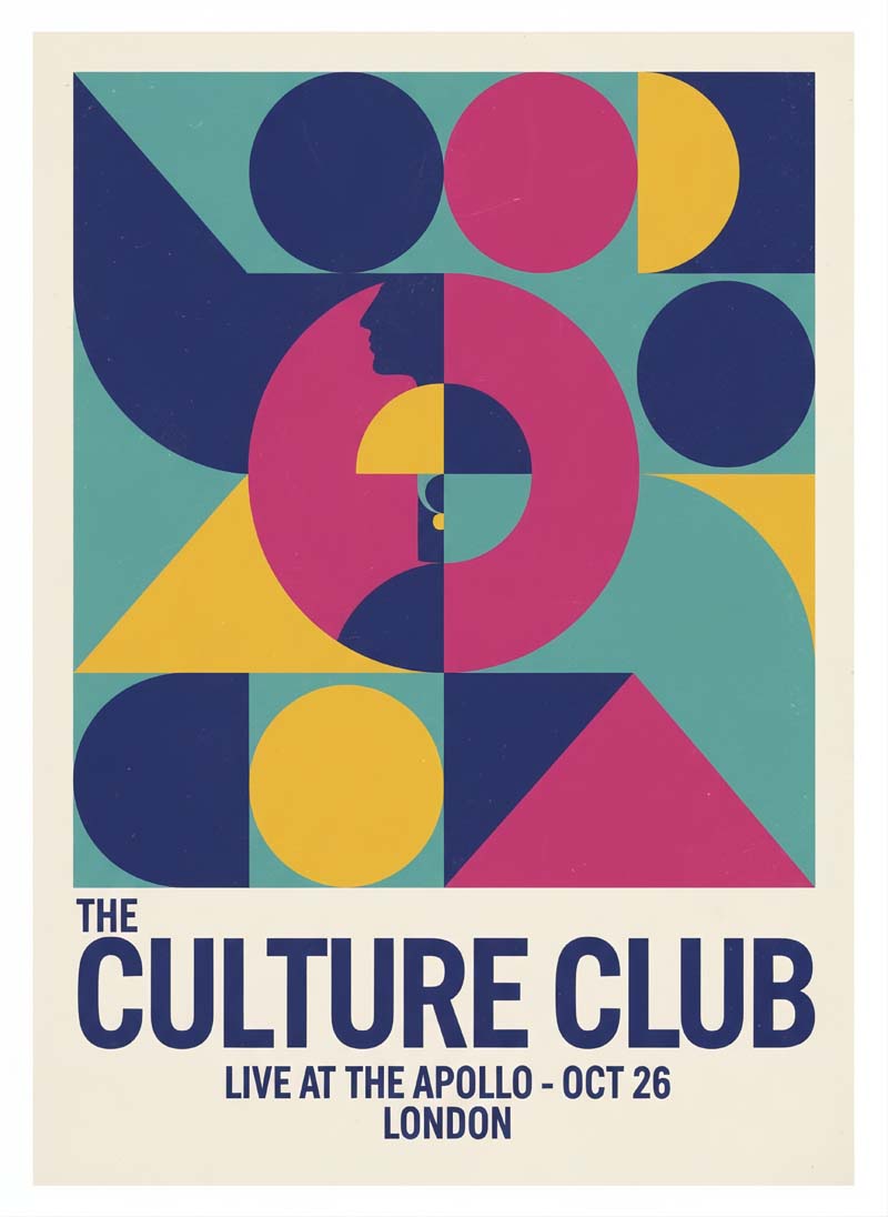Culture Club reimagined rock musician portrait