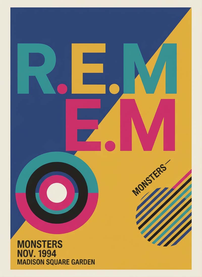 R.E.M. reimagined rock musician portrait