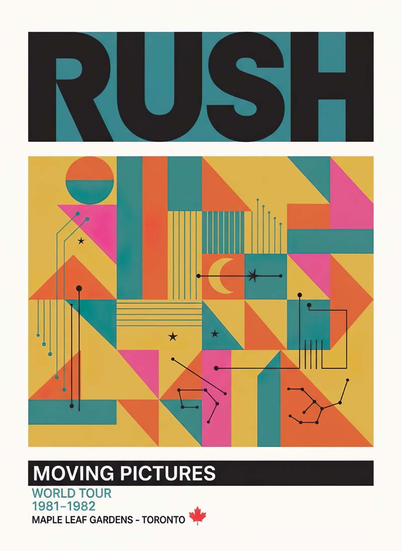 Rush reimagined rock musician portrait