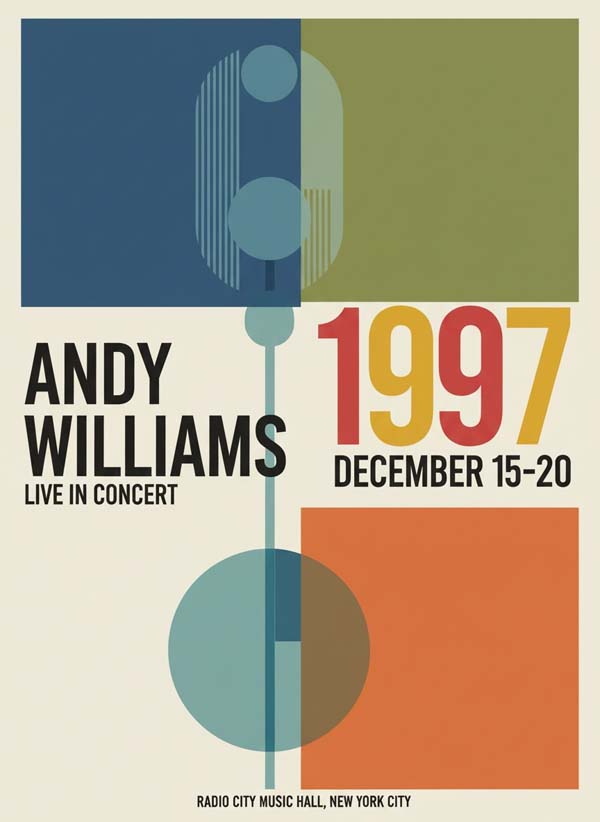 Andy Williams reimagined singer portrait